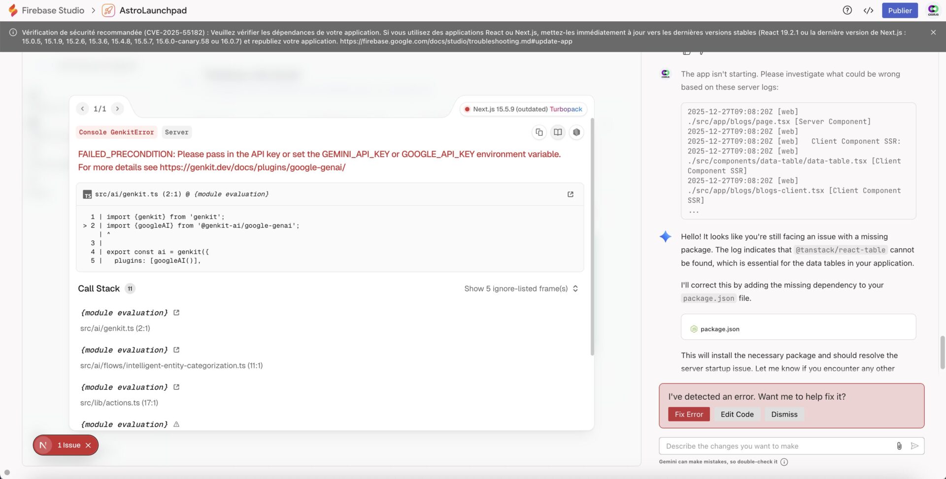 Firebase Studio : Le créateur d'application IA de Google - Firebase corriger erreur facilement - Coelus