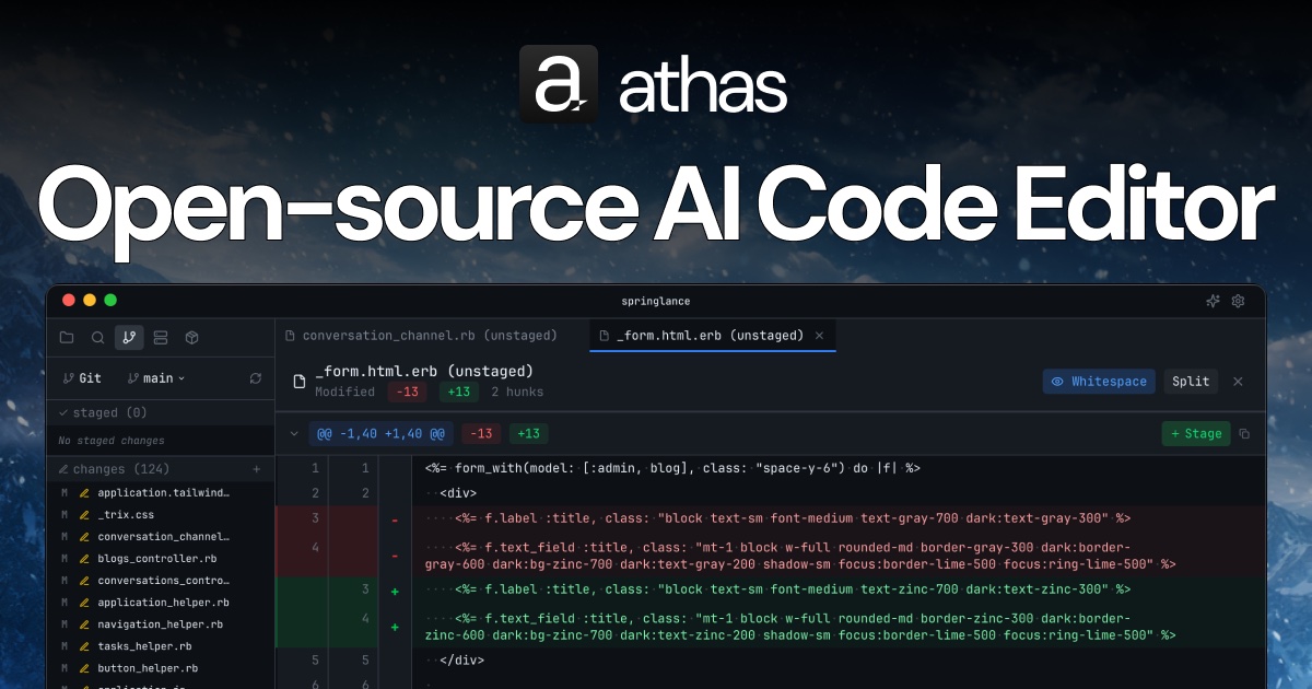 Athas : Un éditeur de code léger et open source avec un agent IA - Athas editeur de code ia open source - Coelus
