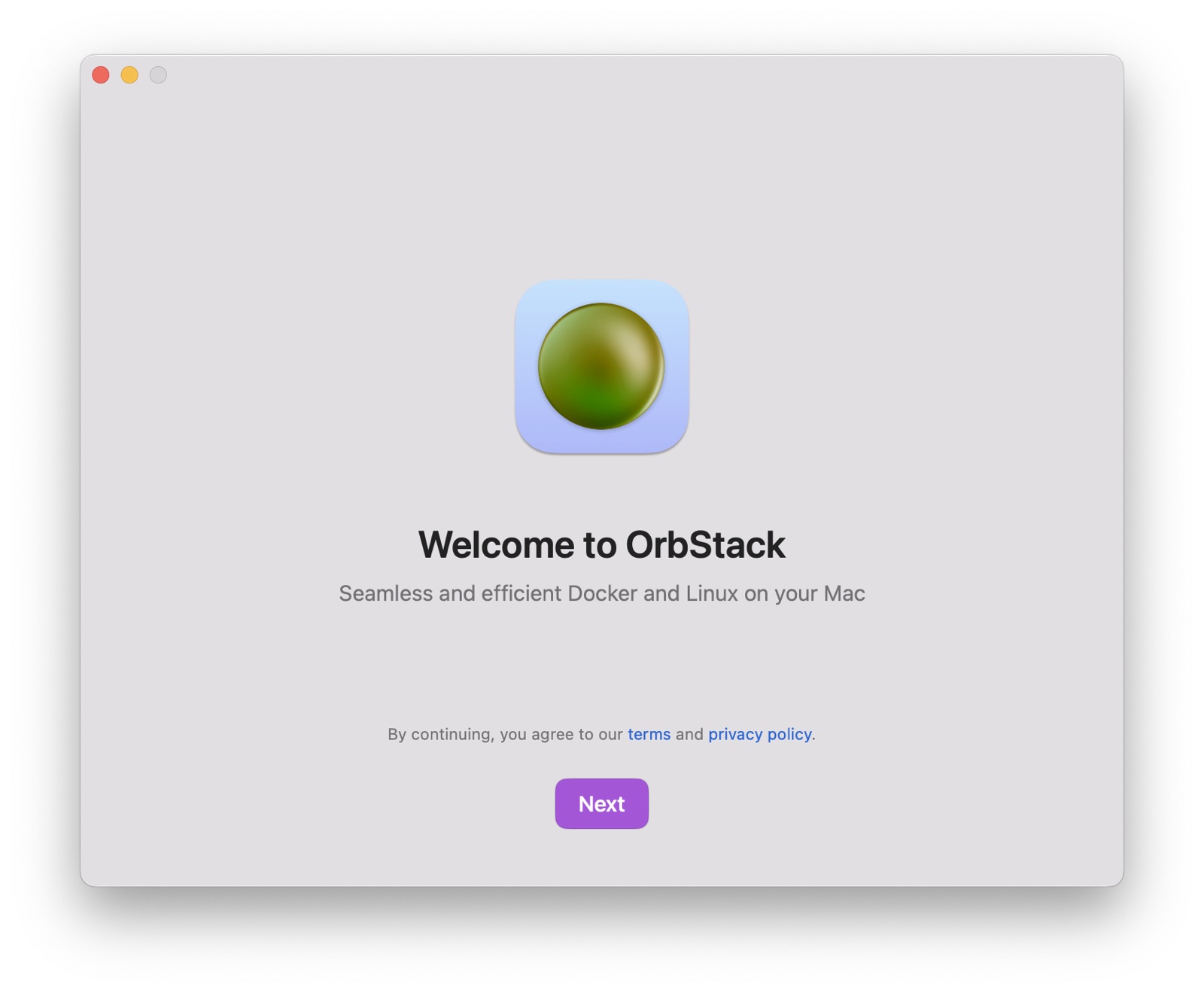 OrbStack : une alternative moderne à Docker Desktop sur Mac - Orbstack premier lancement - Coelus