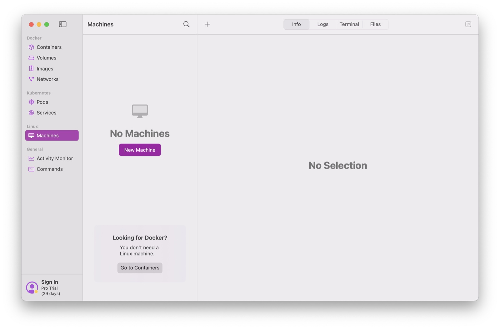 OrbStack : une alternative moderne à Docker Desktop sur Mac - Orbstack section machines linux - Coelus